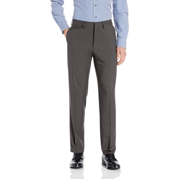 Haggar Mens Premium Comfort Straight Fit Flat Front Dress Pant