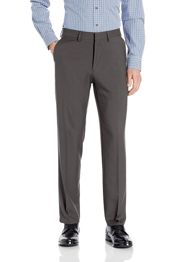 Mens Premium Comfort Straight Fit Flat Front Dress Pant