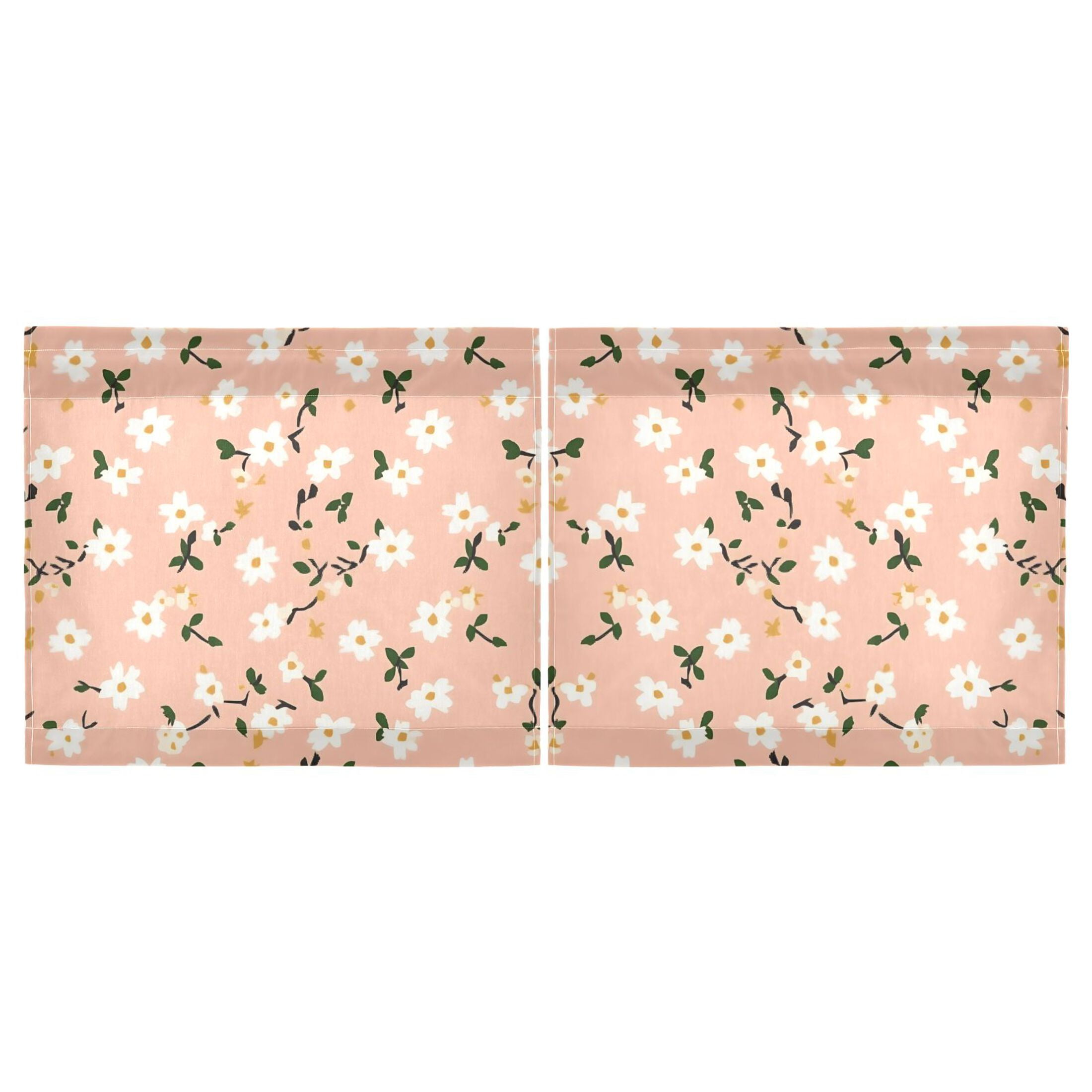 Linen Kitchen Curtains Dainty Pink Floral Tier Curtains Tier Kitchen Living Room Bedroom Balcony 2 Panels 27x36 Inch
