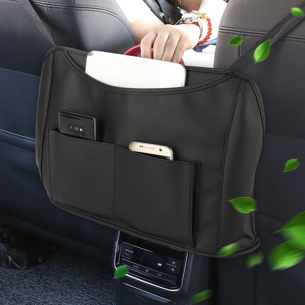 Car Net Pocket Handbag Holder, TSV Leather Seat Back Net Bag Organizer
