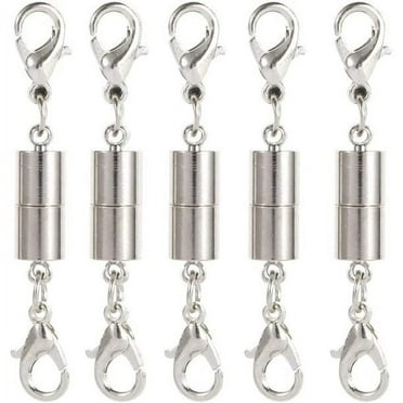Necklace Clasps,Jewelry Locking Clasps and Closures Bracelet Lobster Clasp Connector for Necklace Bracelet Jewelry Making(Cylinder,Silver)