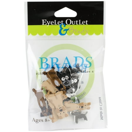Eyelet Outlet Shape Brads 12/Pkg-Puppies