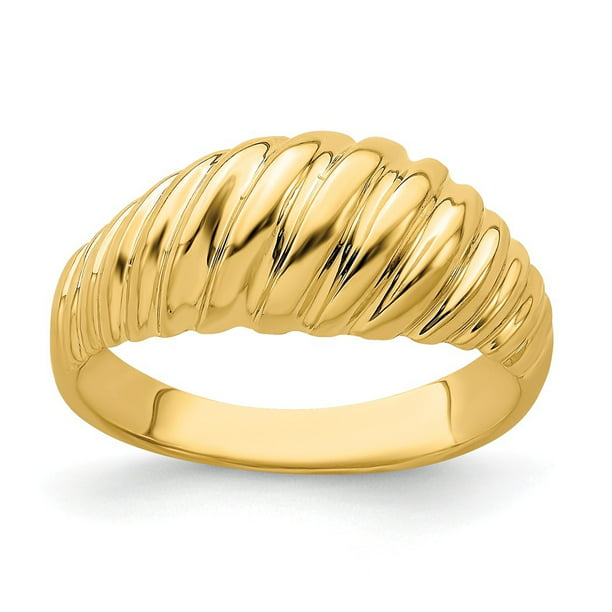 Klokje hurken tellen 14k Gold Shrimp Dome Ring High Polish Fashion Size 7 Jewelry Gifts for  Women - 3.2 Grams - Walmart.com