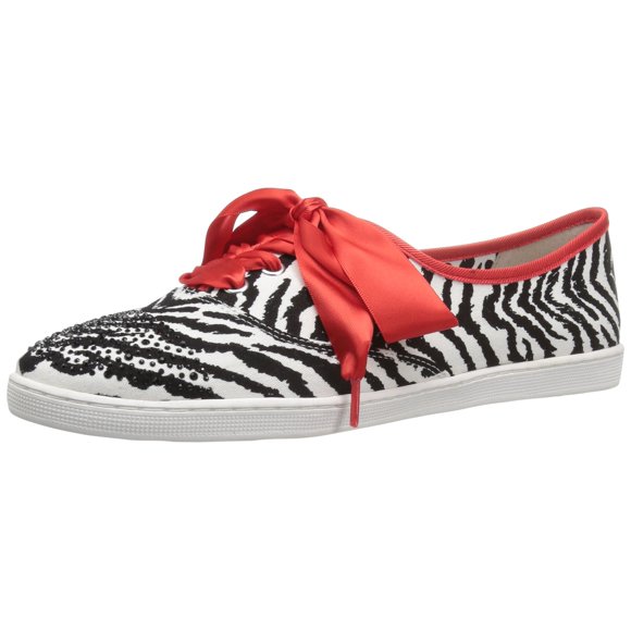 J.Renee Women's Schooner Fashion Sneaker, Black/White, 9.5 W US