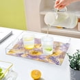 thumbnail image 6 of Clear Acrylic Tray Water Cup Tray Teacup Jewelry Storage Tray for Serving and Home Decor Yellow and Lavender Flowers, 6 of 7
