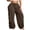 Brown, variant on Women's Plus Size Harem Pants, High Waisted Drawstring Pants with Oversized Pockets and Ruched Sides