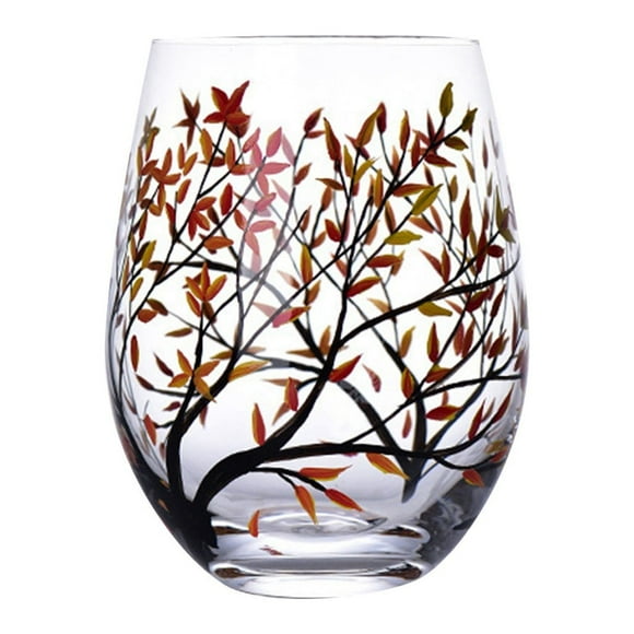 Tree Glasses Hand Painted Art Wine Glasses Hand Painted Art Glasses Painted Wine Glasses