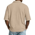 thumbnail image 4 of Garbnen S-4XL Mens Waffle Polo Shirts Collared Button Up Short Sleeve Shirt Men Big and Tall Hiking Summer Men Work Shirts, 4 of 6