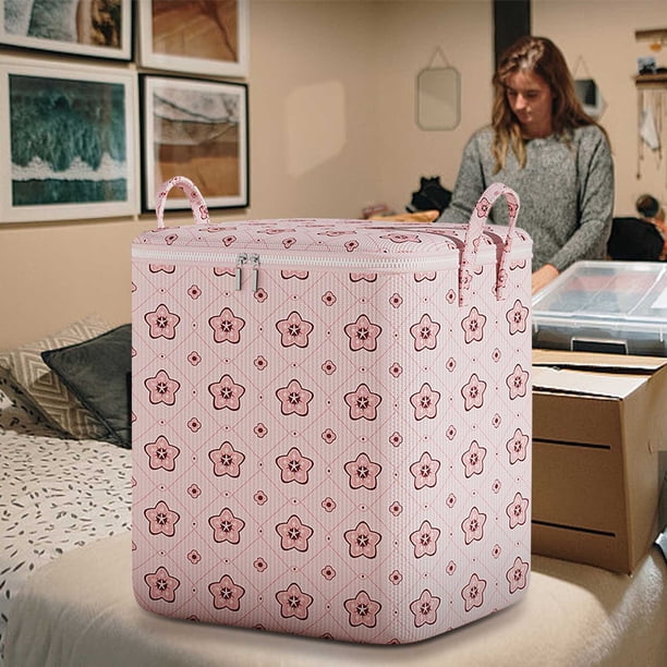 Bolsa de almacenamiento de edredón de flor de cerezo de cinco puntos Tamaño extra grande 45*60*60 D Bolsa de almacenamiento de edredón Capacidad grande Bolsa de embalaje para el hogar Mudanza Estudian