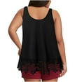 thumbnail image 4 of JINMGG Tank Tops for Women under $5,Women's Solid Color Hem Lace Casual All-Match Plus Size Vest T-Shirt Black XXL, 4 of 7