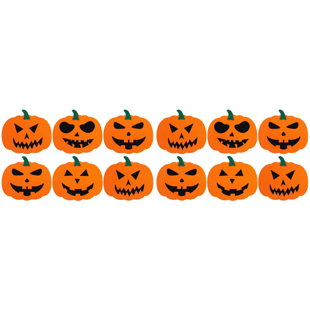 Posavasos Calabaza Fieltro para Halloween Manteles Individuales Antideslizantes Casera Color Naranja 6 Uds.