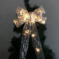 thumbnail image 2 of Christmas Decorations Silver Luminous Large Christmas Bow Handmade Christmas Tree Decoration Pendant LED, 2 of 3