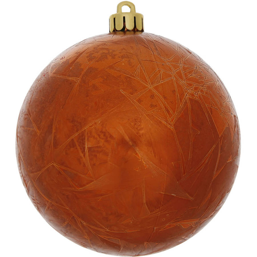 Vickerman 344545 10" Burnish Orange Crackle Ball Christmas Tree