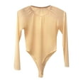 thumbnail image 2 of GHSOHS Mesh Sheer Long Sleeve Bodysuits for Women Cute Seamless Lingerie Body SuitsBasic Stretch Thong Jumpsuit Leotards Tops, 2 of 3