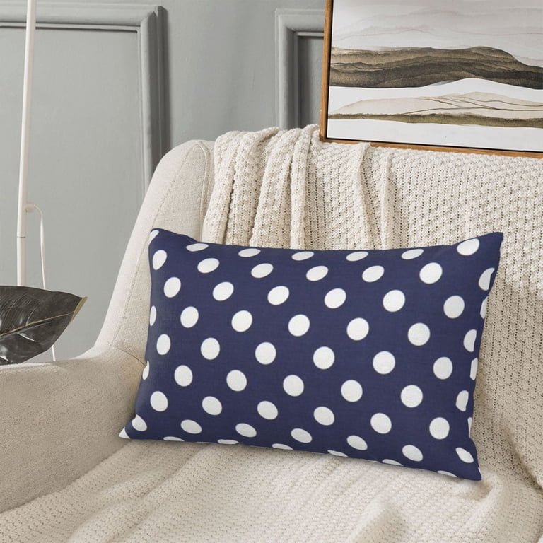 Polka Dot Navy Pattern Throw Pillow Cushion Cover Decorative