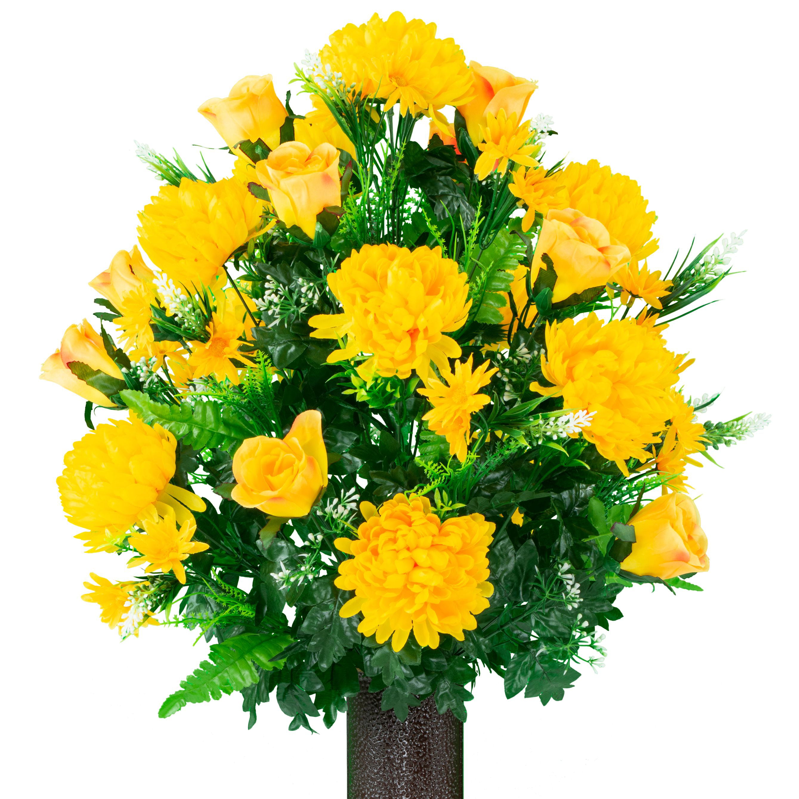 Sympathy Silks Artificial Cemetery Flowers – Realistic - Outdoor Grave