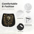thumbnail image 4 of Pofeuu Vintage Gold Leaf Skull Print Women's Athletic Shorts Running Workout Shorts Tummy Control Quick Dry Gym Shorts with Pockets Double layer sports shorts-Large, 4 of 7