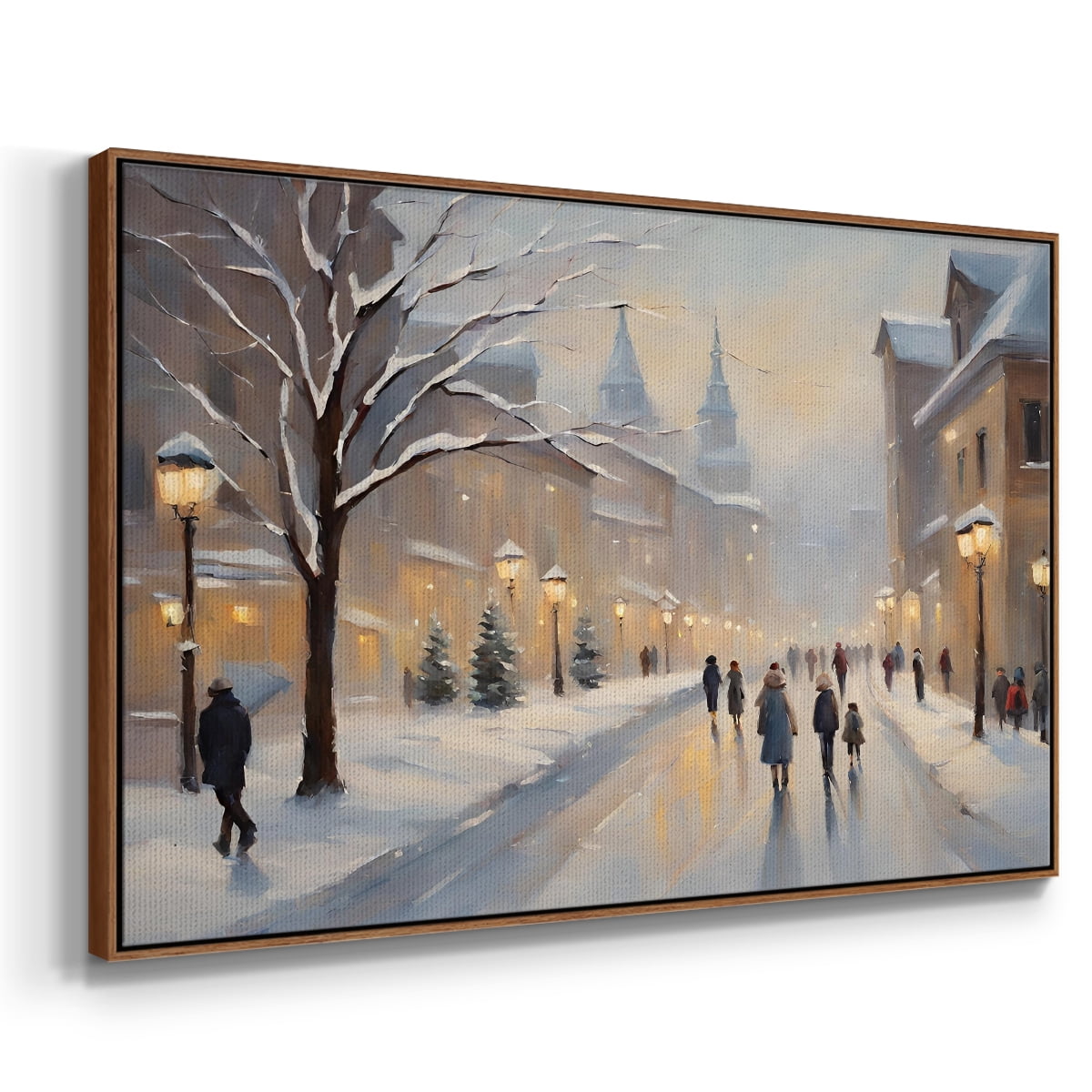 Vintage Landscape-CCXIV By Wexford Home Framed in Walnut Wood Gallery Wrapped Canvas 17 in. x 25 in.