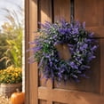 thumbnail image 5 of 13.7" Artificial Lavender Boxwood Wreath for Front Door - Handmade Faux Purple Greenery Wreath, Farmhouse Decor for Porch Wall Window Indoor Outdoor, 5 of 8