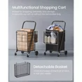 thumbnail image 2 of Foldable Shopping Cart, Heavy Duty Grocery Cart, Utility Cart, 360° Swivelford Fabric Bag Removable Basket, 2 of 5