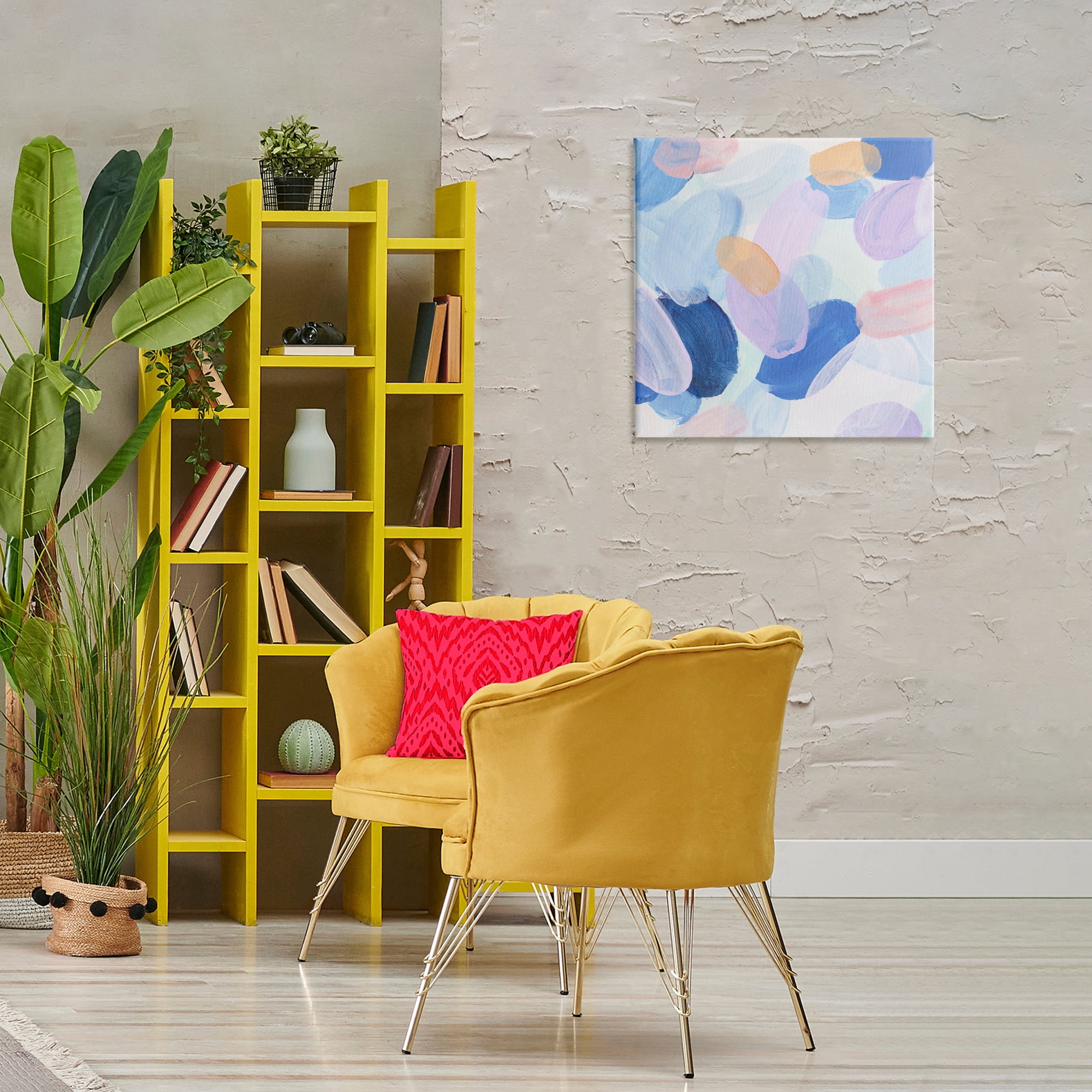 Stupell Industries Oblong Shapes Pattern Abstract Painting Gallery Wrapped Canvas Art Print Wall Art, 24 x 24