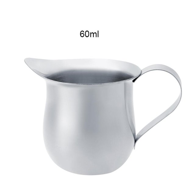 Leche Cafetera Fabricante Acero inoxidable Leche Espumar Lanzador Capuchino Jarra Verter Espresso Cup Creamer Cup Para Latte Art, (60ml) Amonsee No