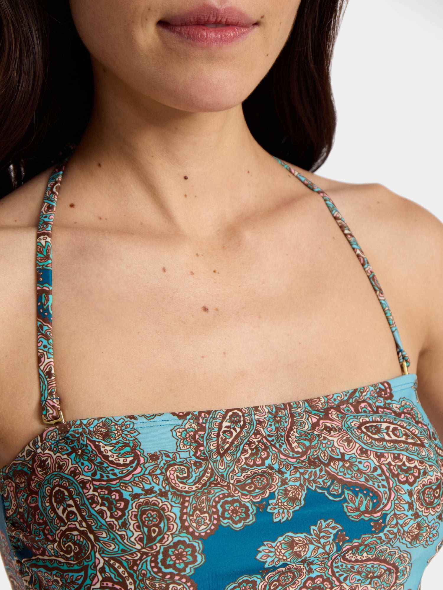 No Boundaries Paisley Longline Tankini Top, Women’s