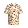 thumbnail image 2 of Easygdp Red Wine Men's Hawaiian Shirts Print Lapel Short Sleeve for Beach, vacation, party, casual occasions - XX-Large, 2 of 9