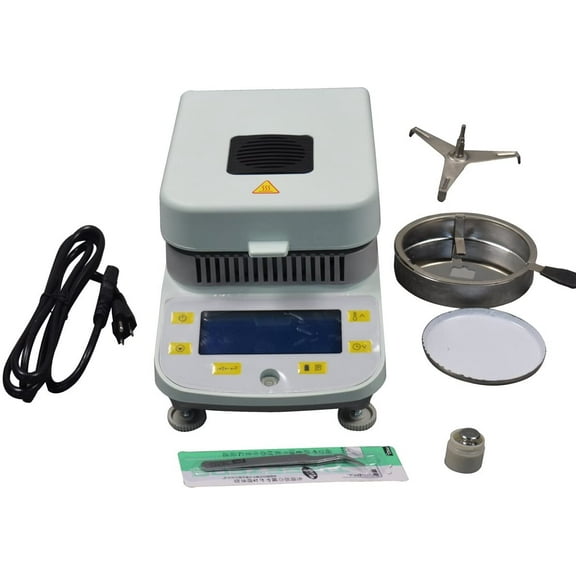 INTBUYING Lab Moisture Analyzer DSH-50-10 for Grain Mineral Food 50g Capacity 10mg Readability with Halogen Heating