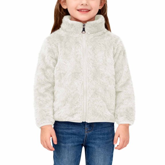 Girls Insulated Jacket Without Hood Causal Fashionable Children's Solid Color Zipper Long Sleeved Top Unisex Warm Casual Jacket