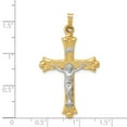 thumbnail image 4 of Finest Gold 14K Yellow Gold Two-Tone Textured & Polished Inri Crucifix Pendant, 4 of 4
