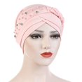thumbnail image 2 of iHPH7 Head Coverings for Women Cancer Headwear for Women Chemo Hair Turban Turbans for Women with Cancer African Turbans for Women, Pink One Size, 2 of 2
