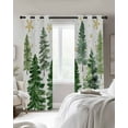 thumbnail image 3 of Green Christmas Tree Blackout Curtains 54 Inches Long for Bedroom, Winter Watercolor Gold Snowflakes Thermal Insulated Room Darkening Black Out Window Curtain Panels Grommet Drapes for Living Room, 3 of 9