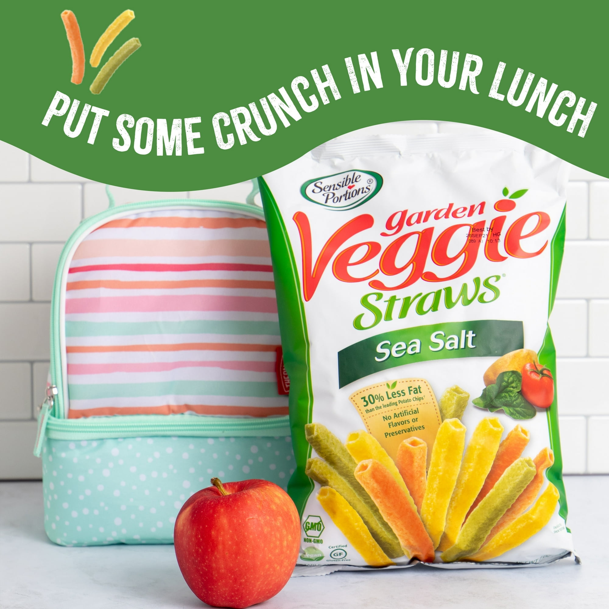 Sensible Portions Garden Veggie Straws, Sea Salt, 0.75 oz (10 Count) - pack of 2