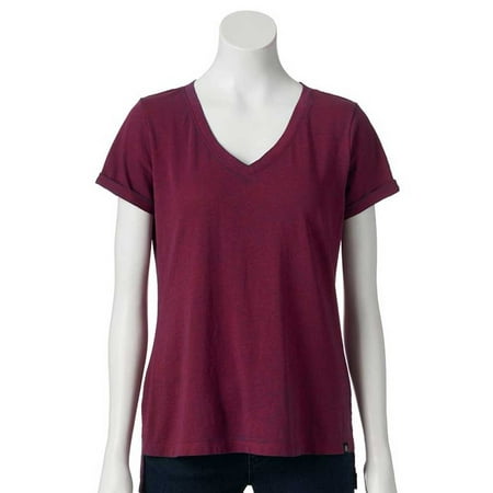 Rock & Republic Women High-Low Hem Tee Short Sleeve T-Shirt Red