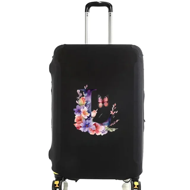 Housse de Valise Housses de Protection Valise de Voyage Anti-Rayures Housse Anti-Poussière Réutilisable Housse Lavable Motif Imprimé Papillon 8butterfly letter L S
