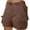 Z918 Coffee, variant on Women'S Shorts Solid Color Zip Front With Pockets Summer Comfortable Women Shorts Size L Bronze