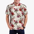 thumbnail image 1 of Balery Rose Flowers Camisa Polo de Hombre con Estampado, de Manga Corta y Tejido Medio, Camisa Tipo Golf Polo-Large, 1 of 6