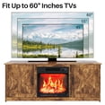 thumbnail image 5 of Ktaxon 55" Farmhouse TV Stand with Fireplace Heater, Mid-Century Wood Entertainment Center with 18" Electric Fireplace Mantel for up to 60" TVs, Rustic Brown, 5 of 8