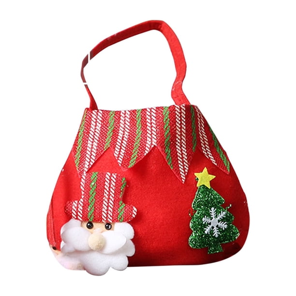 Xihbxyly Dia Del Primer Ministro Bolsa de Regalo de Navidad Bolsa de Regalo de Nochebuena Bolso de Mano Bolsa de Caramelos de Muñeco de Nieve de Papá Noel