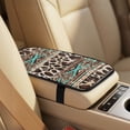 thumbnail image 4 of Xixirimido Breathable Car Seat Cover Set of 5 PU Leather Front Seats with Seat Belt & Console Covers Universal Fit Automotive Accessories, Ethnic Tribe Cow Print, 4 of 8