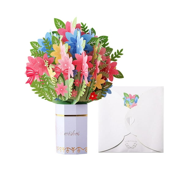 Tarjeta de felicitación del Día de la Madre, tarjeta emergente, adorno, regalo especial de mano, flor 217x167mm