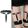 thumbnail image 2 of Women Faux Leather Garters Sweet JK Girls Leg Harness Garter Belt Punk Rock Anti-Slip Clips Elastic Thigh Belt, 2 of 8