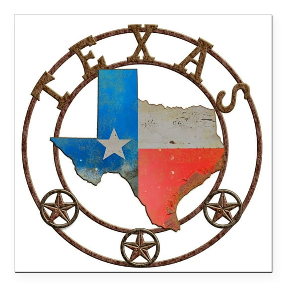 CafePress - Texas Wrought Iron Barn Art Square Car Magnet 3 X - Square Car Magnet 3" x 3"