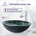 thumbnail image 4 of ANZZI Patuvendi Series Deco-Glass Vessel Sink in Lustrous Black, 4 of 10