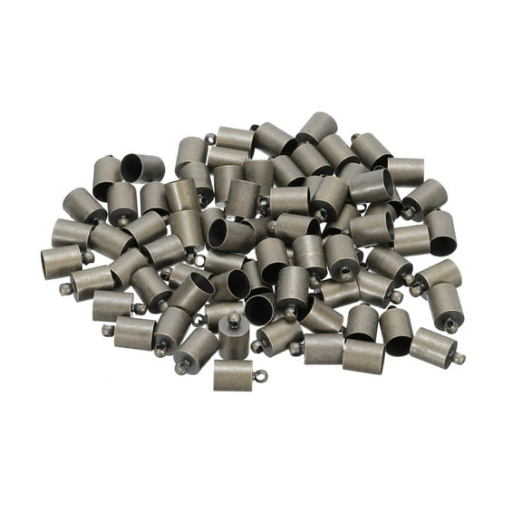 Uxcell 80Pcs Cord End Caps 11mm End Cap Barrel Beads Kumihimo 7mm Dia for Leather Cord Tassels Jewelry Making Bronze