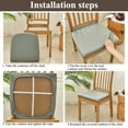 thumbnail image 6 of Dznils Waterproof Dining Chair Seat Covers Faux Leather Stretch Chair Slipcovers, 4 Pack, Gray, 6 of 10