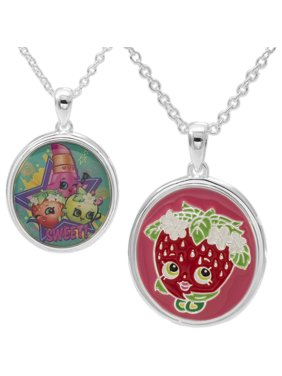 Shopkins Silver-Plated Reversible Pendant, 18" chain