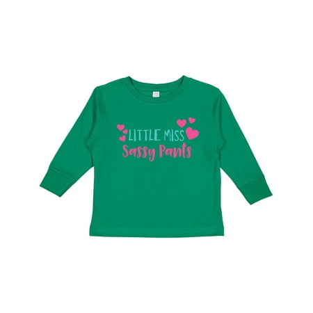 

Inktastic Little Miss Sassy Pants Sassy Sassy Girl Hearts Gift Toddler Toddler Girl Long Sleeve T-Shirt