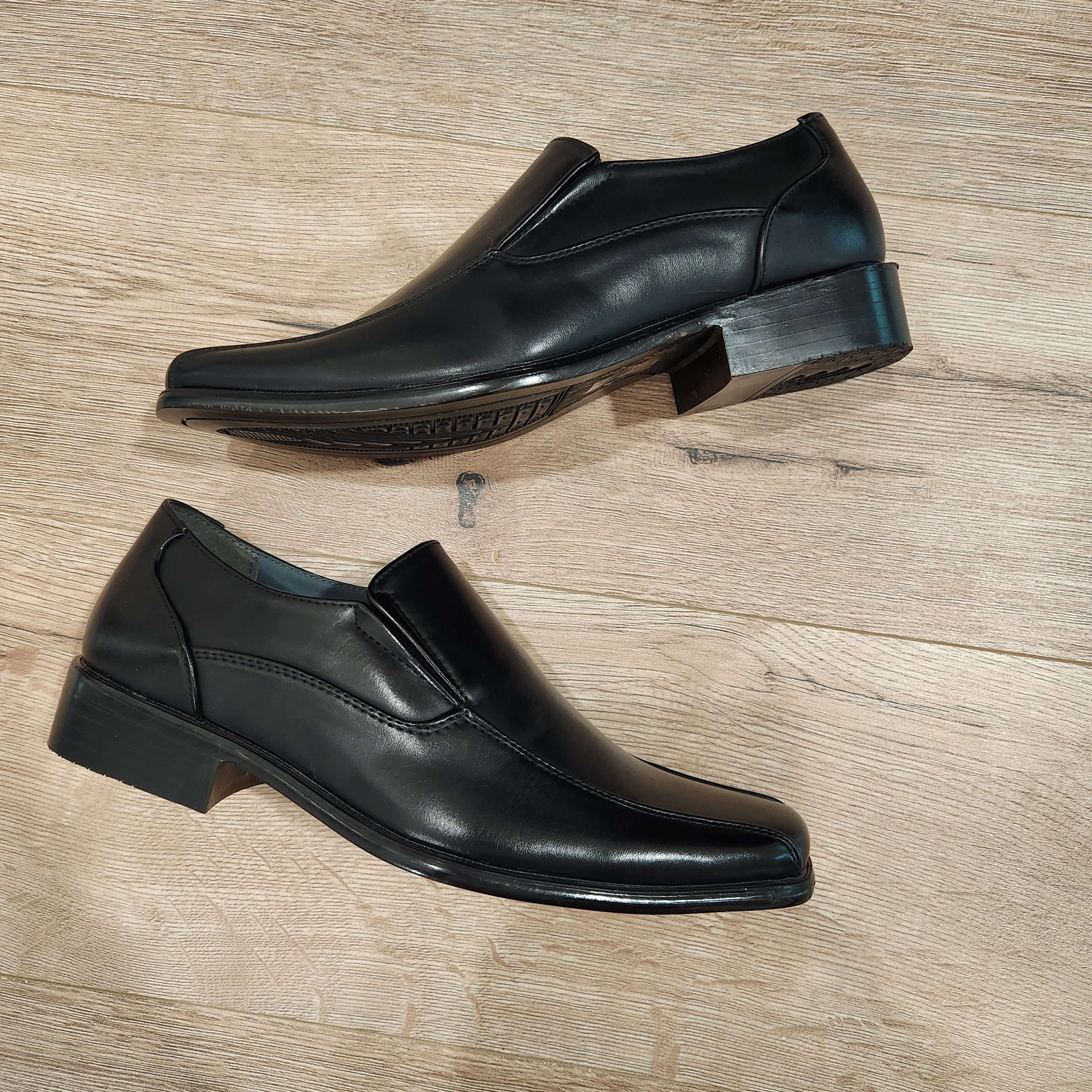 Royal Men’s Black Slip On Dress Shoes Loafers Square Toe Size 42 / US 9 Men Fashion Comfort Classic Square Toe Slip On Loafers  main image 3